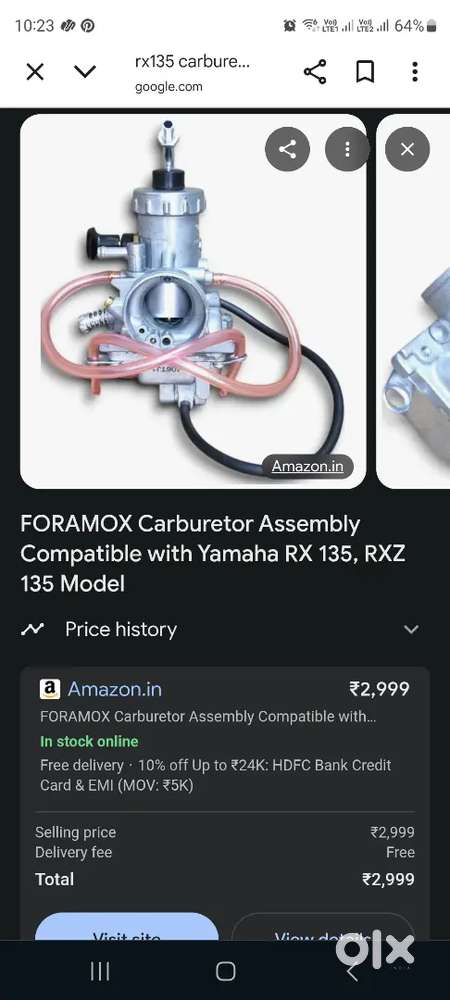 Yamaha rx135 or rx100 carburetor