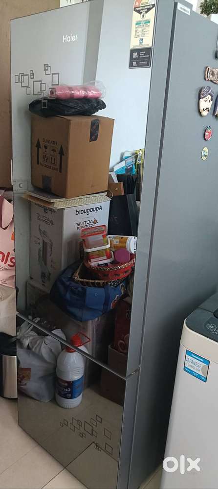 Double door fridge with glass door excellent condition