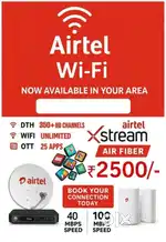 AIRTEL XSTREAM FIBER BROADBAND INTERNET CONNECTION WITH LIVE TV & OTT