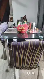 Glass top Home Centre dining table