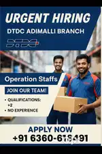 Operation assistant at dtdc express ltd adimali branch