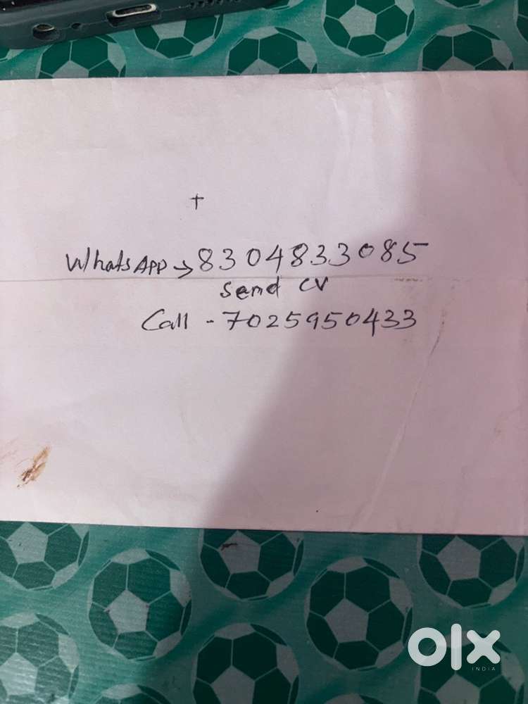 tally our sales two vacancy one yer experience minimum