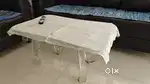 Dining table 12 mm glass round and 6 seater. Sofa 1+1+3