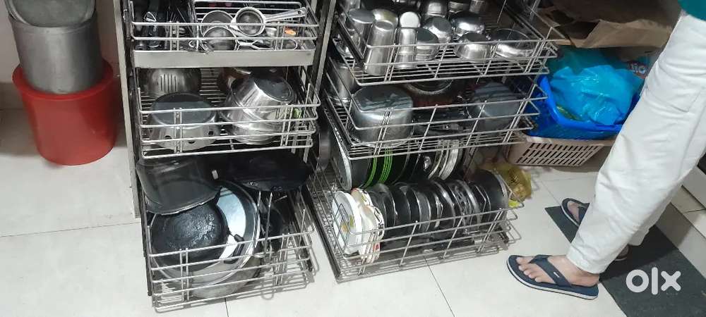 Kitchen trolley,steel and steel racks