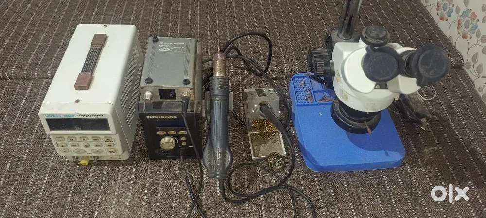 microscope,Dc machine,heatgun, soldering iron,mobile repairing tools