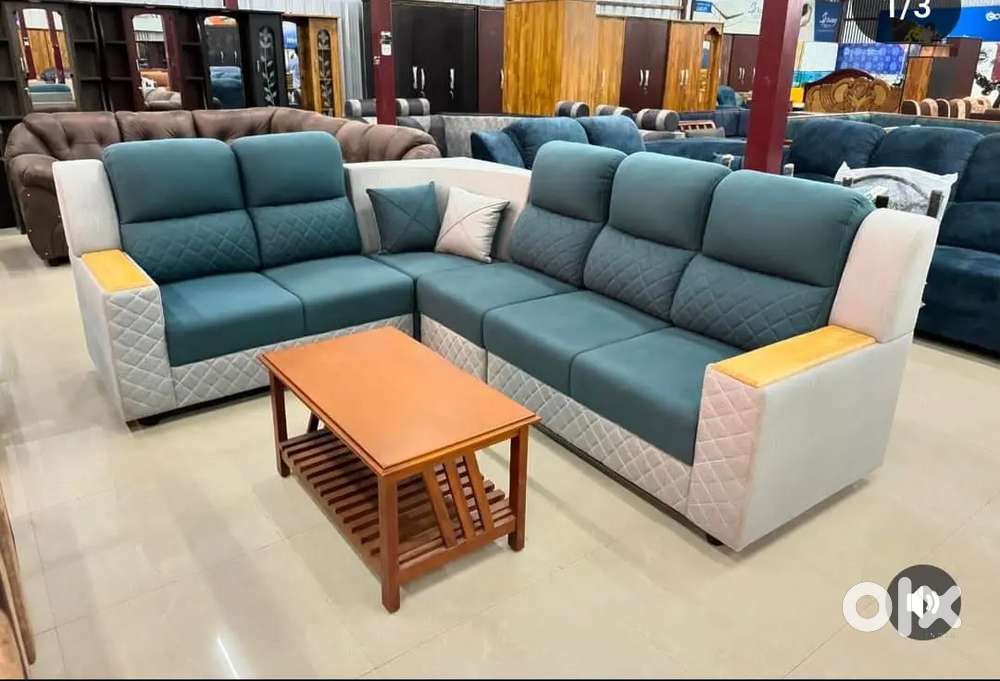 Dami recliner l shape sofa set with colour combination in starf premiu