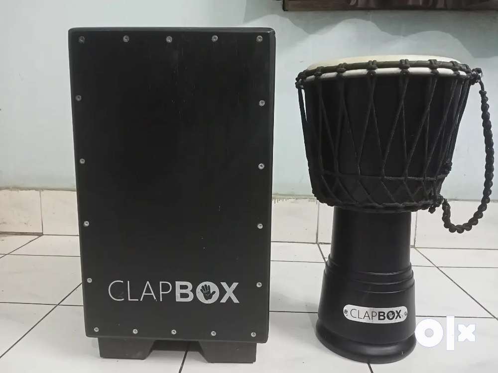 Cajon Drums and Djembe Clapbox in a scratchless condition