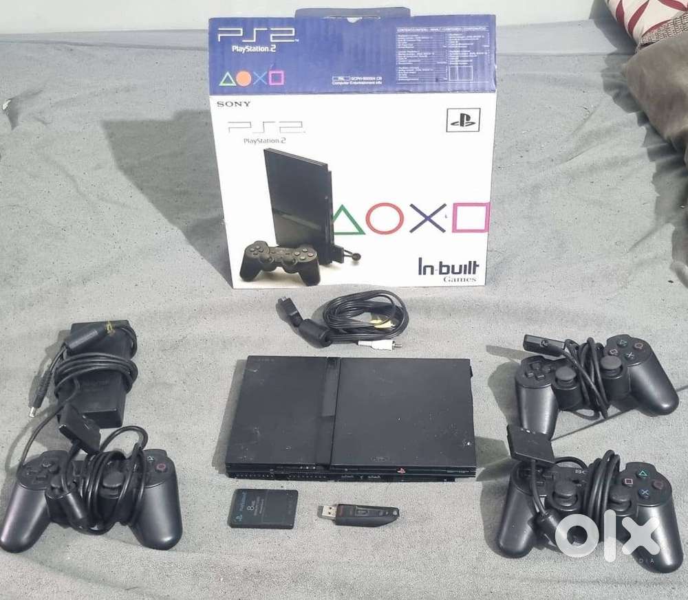 PS2 with 3 Controller and 10 games in 8 gb pendrive