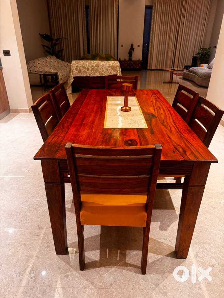 6 seater Teak Wood Dining set & Mandir for sale
