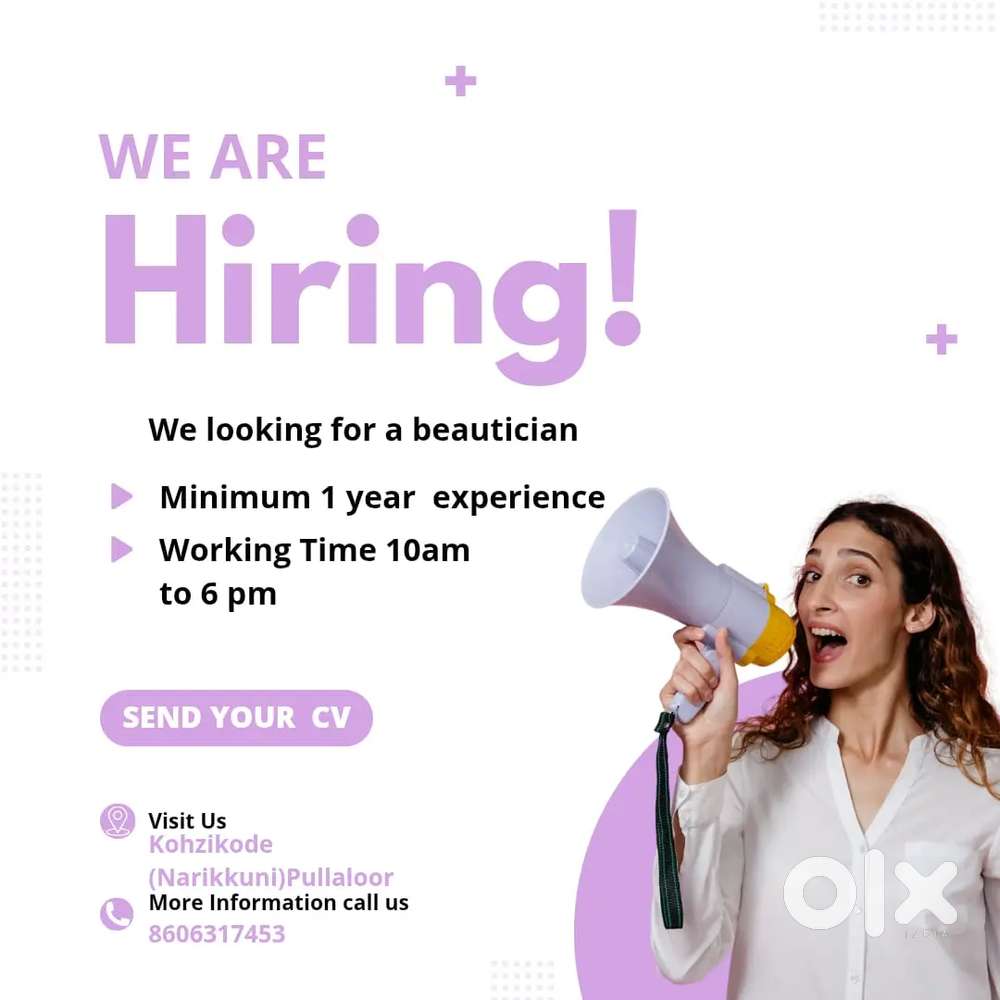 Beautician (Maximum  1 year experiences)