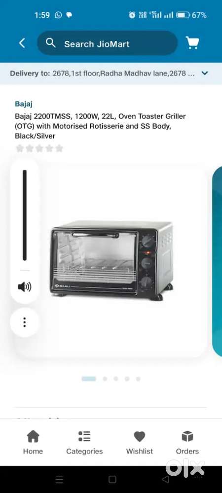 OTG bajaj 1200W