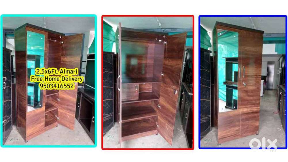 6 ft. Almirah with locker and mirror and free home delivery too