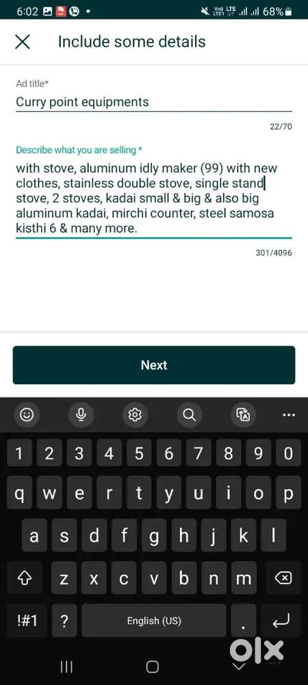 Complete ktchen equipments