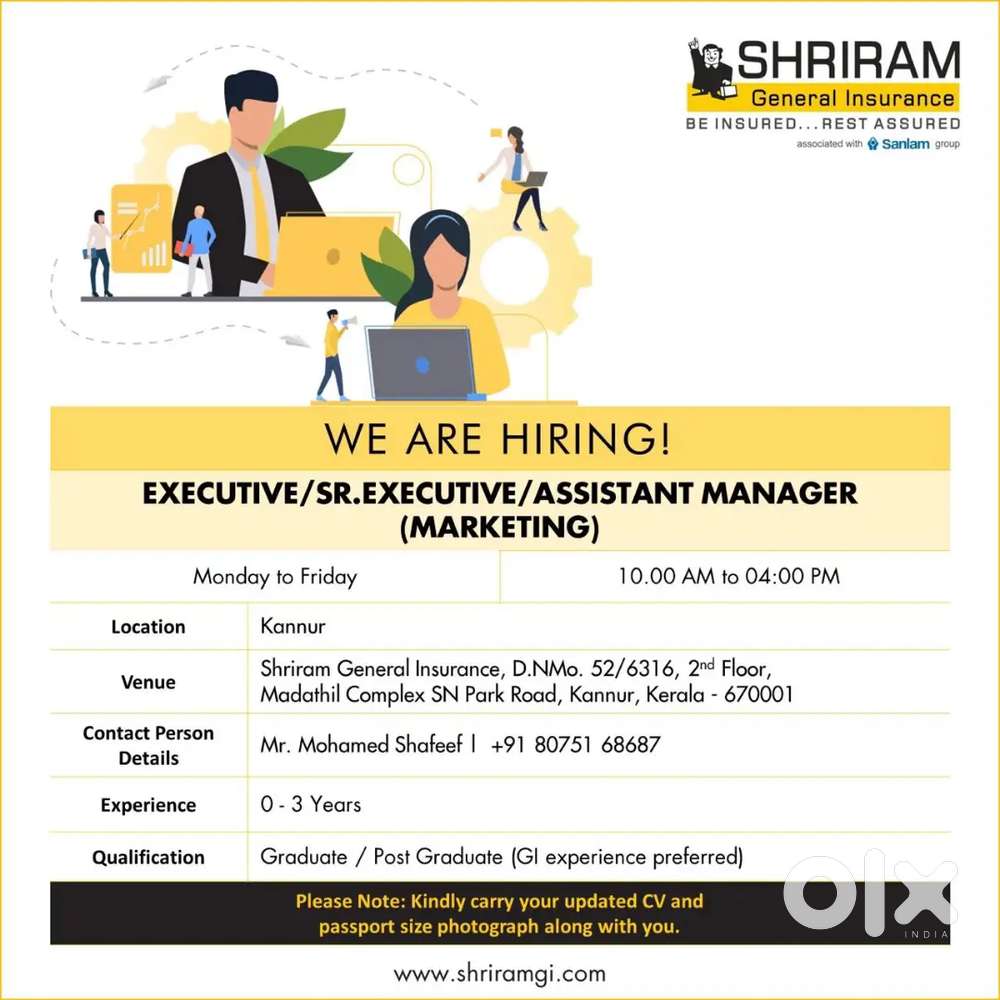 Marketing executive shriram general insurance