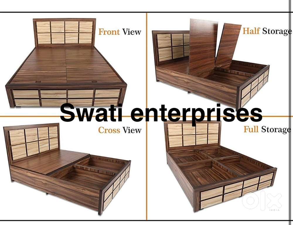 New wooden king size double bed with storage box