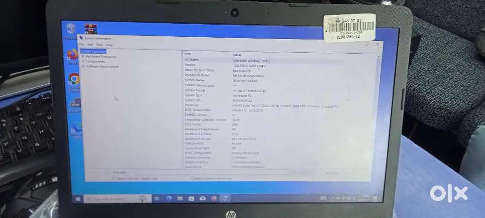 Hp 240 G7 notebook pc core i3-7th Gen, 8Gb RAM,256Gb SSD