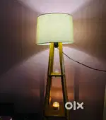 Cot, bed, bed table and lamp