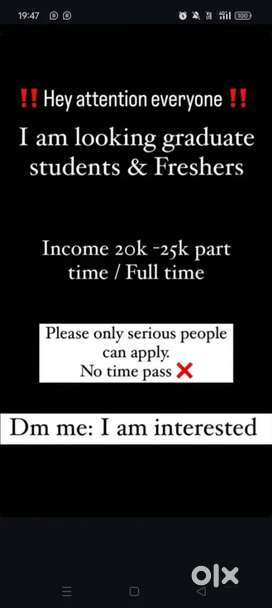Student , house wife ,any person looking for work