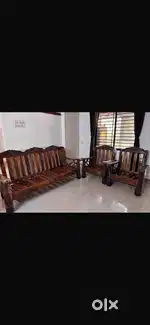 Wooden 5 seater sofa