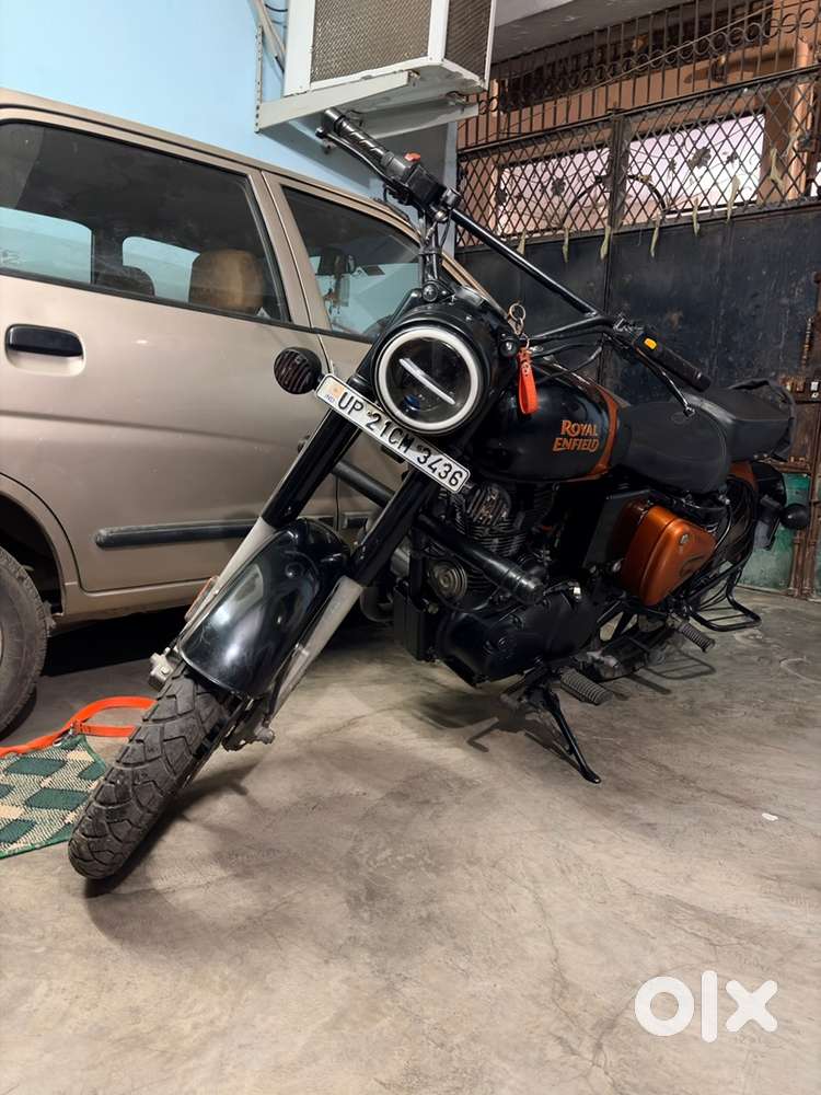 Re classic 350 orange amber colour BS6 model with kick and self both