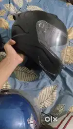 Halmet With Spoiler(black) 1100, PILLION HALMET 350(blue) black (600)