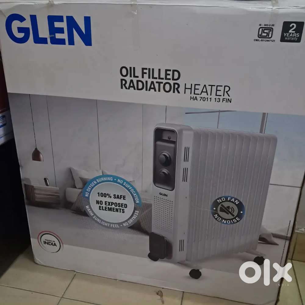 GLEN 13 FIN HA 7011 Oil filled radiator heater 2500 watt brand new .