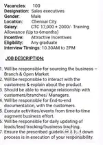 Sales executive work from office