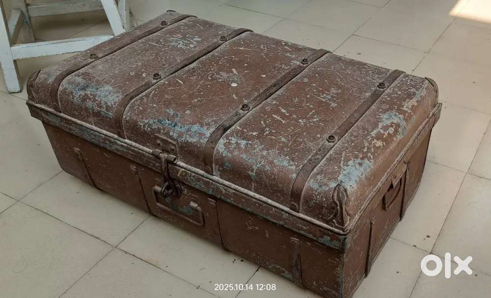 Metal old classic trunk