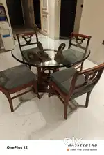 Pure Teak wood Dining table and 4 Teak wood chairs
