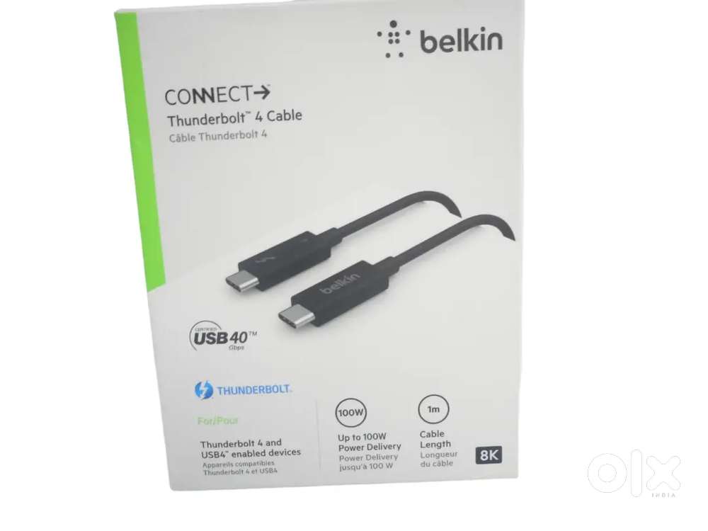 Belkin Connect Thunderbolt 4 Certified Cable 1M Passive 40Gbps,100W PD