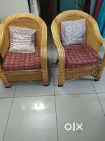 2 big size cane chairs