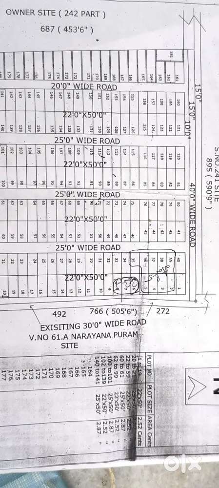 2.5 cents east facing plot for sale near a.narayanapuram
