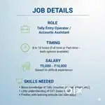 Tally Operator / Accounts Assistant (Full-Time or Part-Time)