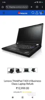 Lenovo thinkpad laptop
Model -T 420
