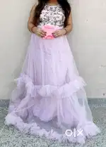 Light purple/lavender colour ruffle net gown