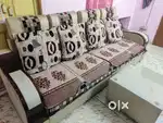 4-Seater Fabric Sofa with Tea Poy