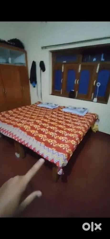 2 Bed, 1 Almira, 1 bulb, 1 fan, 1 kitchen,1 bathroom & Washroom