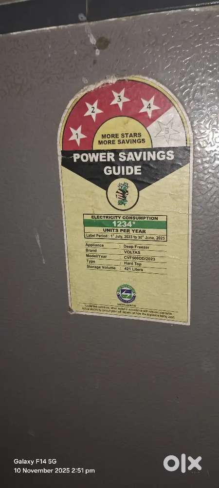 421 ltr Tata Voltas deep freeze