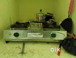 Double burner surya gas stove, with lpg house and lpg regulator
