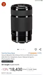 Sony E mount 55-210 mm and canon 50mm f/1.8 prime lens