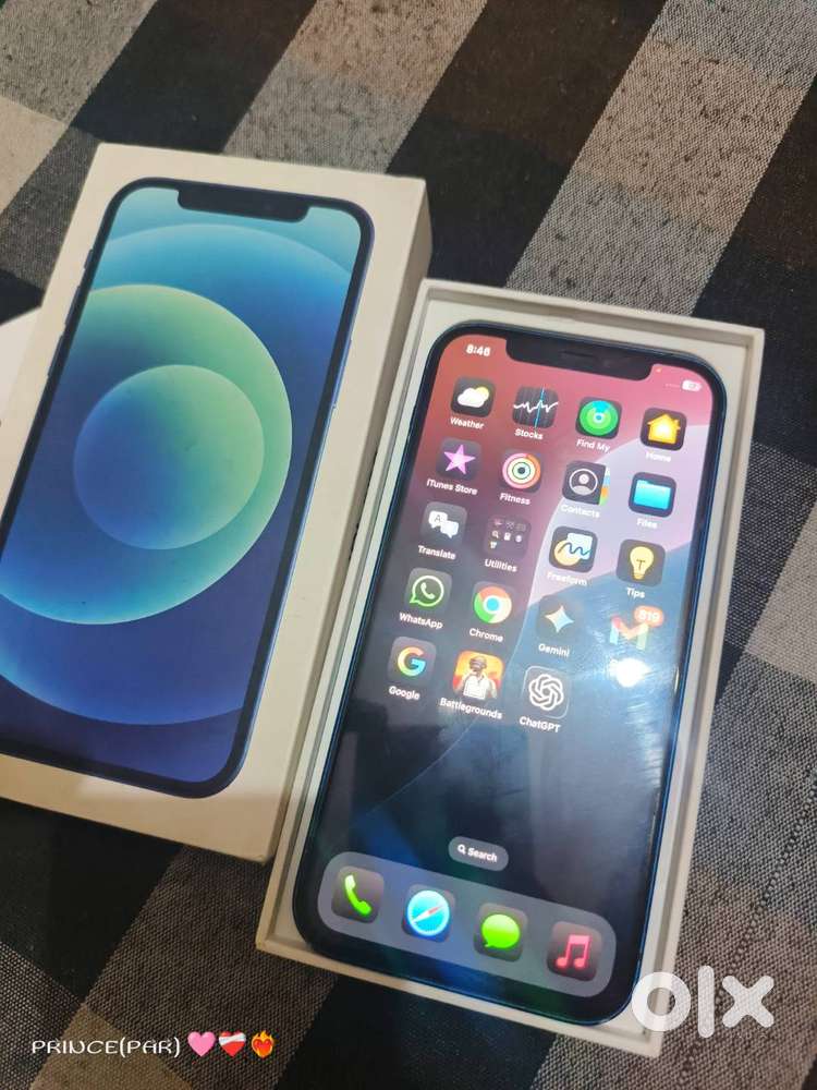 I phone 12  with box  (128 gb ) 5g without any scratch on back pannel