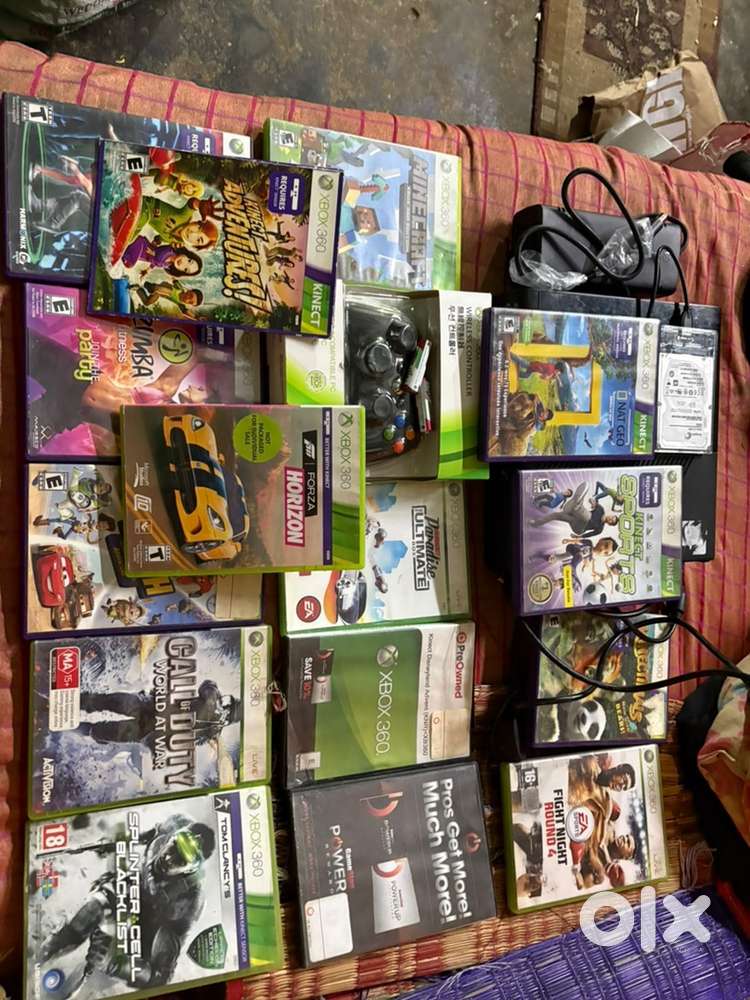 Xbox 360 + Kinect + Controller + Many Games – Excellent Condition