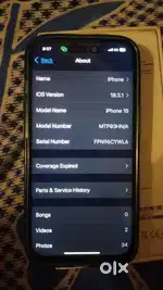 iPhone 15 one year old with bill box cable