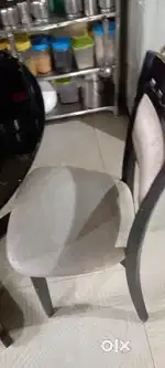 Wooden glass top dining table with 2 chairs