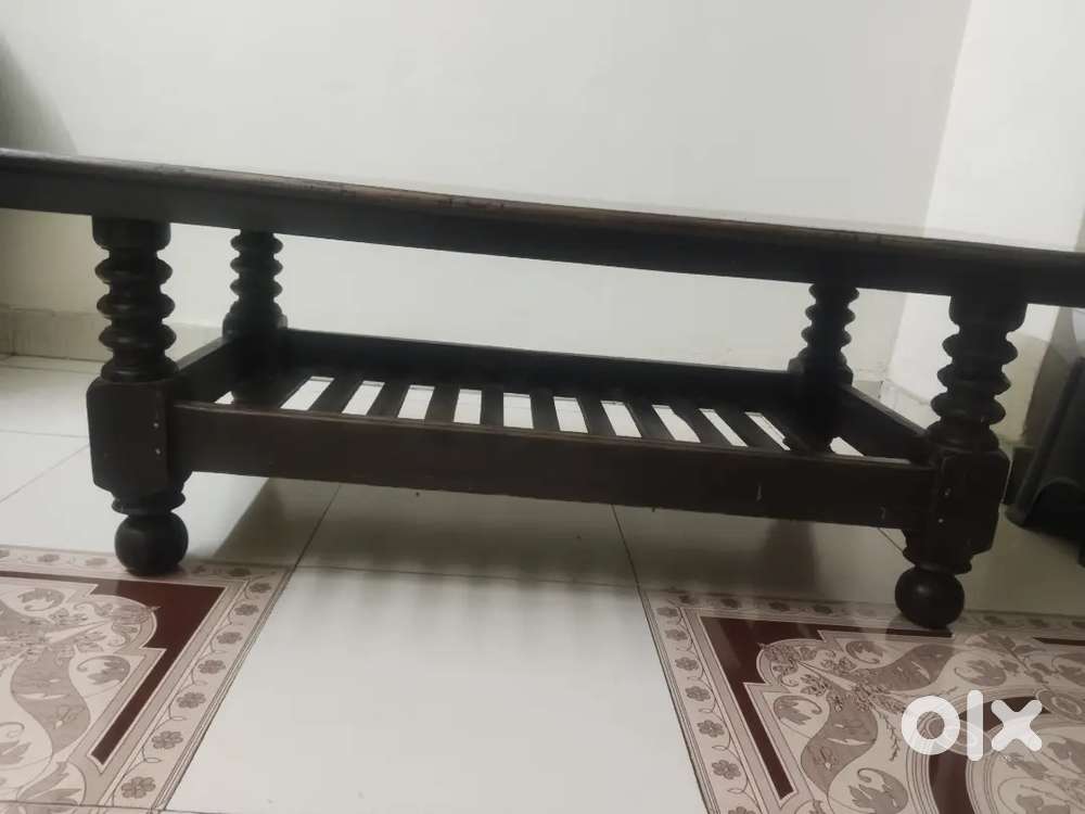 3-Year-Old Wooden Center Table in Brown – Good Condition