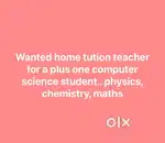Wanted home tution teacher