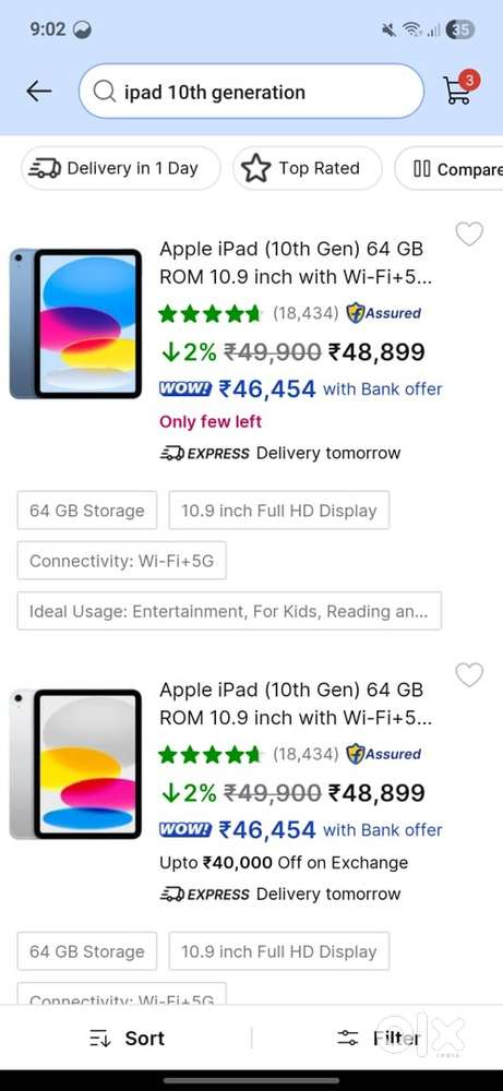 Ipad 10gen 256 gb , brand new condition