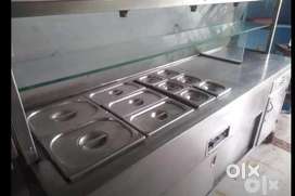 steel big counter with heater and storage 304 food grade