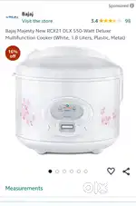 Bajaj Majesty New RCX21 DLX 550-Watt Deluxe Multifunction Cooker (Whit