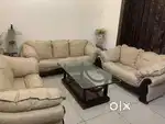 Sofa with glass table